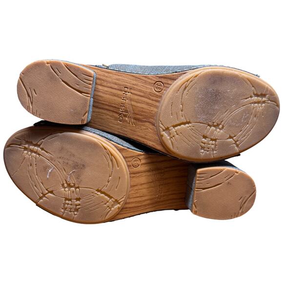 Dansko Maci EU38/US7.5-8 Green Leather Open Toe Platform Mule Block Heel *READ* - Picture 11 of 15